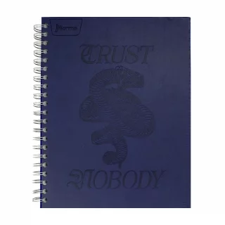 Cuaderno Argollado Tapa Dura  Grande  7 Materias Cuadriculado Norma Cuero  - Vivella Azul Nobody