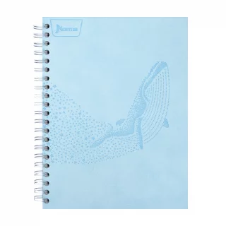 Cuaderno Argollado tapa dura grande Multimateria 7M Cuadriculado Norma Cuero - Fiammin Azul Claro