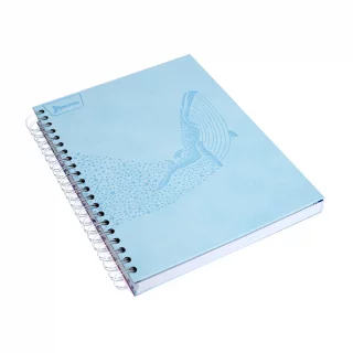 Cuaderno Argollado tapa dura  grande Multimateria 7M Cuadriculado Norma Cuero - Fiammin Azul Claro