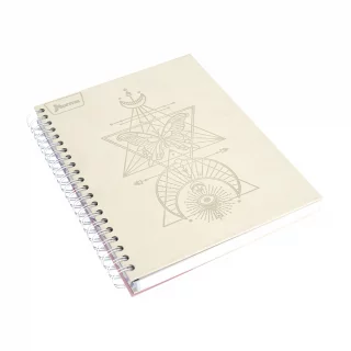 Cuaderno Argollado tapa dura  grande Multimateria 7M Cuadriculado Norma Cuero - Fiammin Beige