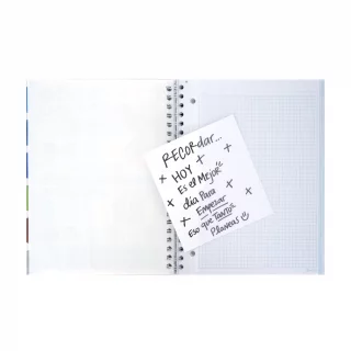 Cuaderno Argollado tapa dura  grande Multimateria 7M Cuadriculado Norma Cuero - Fiammin Beige