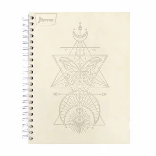 Cuaderno Argollado tapa dura  grande Multimateria 7M Cuadriculado Norma Cuero - Fiammin Beige