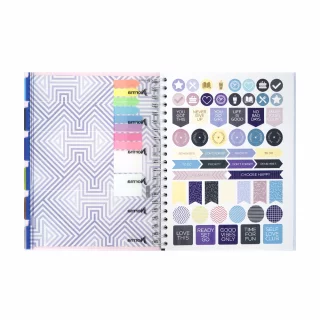 Cuaderno Argollado tapa dura  grande Multimateria 7M Cuadriculado Norma Cuero - Fiammin Beige