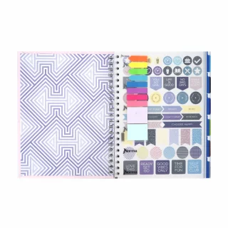 Cuaderno Argollado tapa dura  grande Multimateria 7M Cuadriculado Norma Cuero - Fiammin Beige