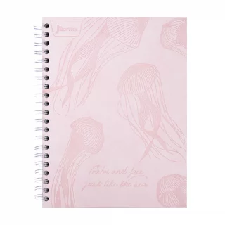 Cuaderno Argollado tapa dura  grande Multimaterias 7M Cuadriculado Norma Cuero - Fiammin Rosa