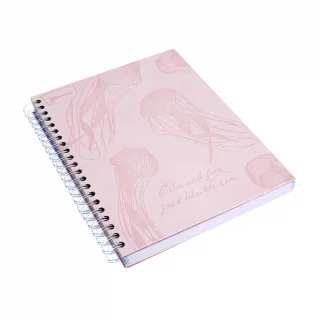 Cuaderno Argollado tapa dura  grande Multimaterias 7M Cuadriculado Norma Cuero - Fiammin Rosa