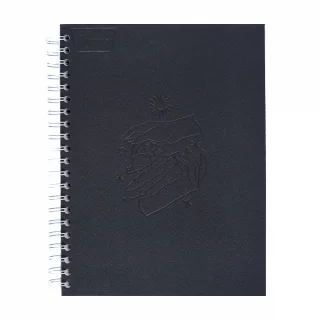 Cuaderno Argollado tapa dura  grande Multimaterias 7M Cuadriculado Norma Cuero - Vellum Negro