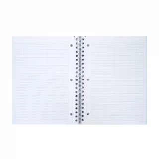 Cuaderno Argollado tapa dura  grande Multimaterias 7M Cuadriculado Norma Cuero - Vellum Negro