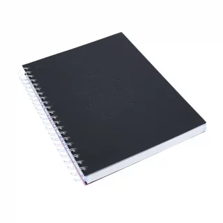 Cuaderno Argollado tapa dura  grande Multimaterias 7M Cuadriculado Norma Cuero - Vellum Negro