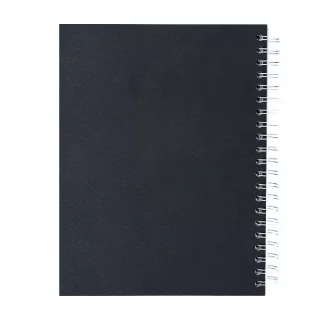 Cuaderno Argollado tapa dura  grande Multimaterias 7M Cuadriculado Norma Cuero - Vellum Negro