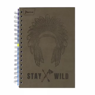 Cuaderno Argollado Tapa Dura  Mediano  7 Materias Cuadriculado Norma Cuero   Vivella Cafe Stay Wild