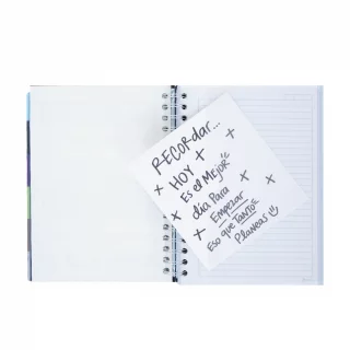 Cuaderno Argollado tapa dura  mediano Multimateria 7M Linea Corriente Norma Cuero - Fiammin Azul