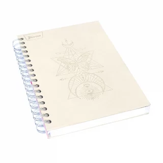 Cuaderno Argollado tapa dura  mediano Multimateria 7M Linea Corriente Norma Cuero - Fiammin Beige