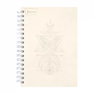 Cuaderno Argollado tapa dura mediano Multimateria 7M Linea Corriente Norma Cuero - Fiammin Beige