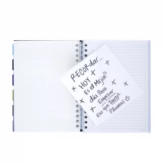 Cuaderno Argollado tapa dura  mediano Multimateria 7M Linea Corriente Norma Cuero - Majestic Gris
