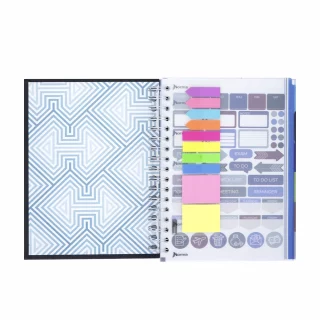 Cuaderno Argollado tapa dura  mediano Multimateria 7M Linea Corriente Norma Cuero - Majestic Gris