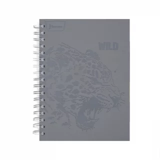 Cuaderno Argollado tapa dura  mediano Multimateria 7M Linea Corriente Norma Cuero - Majestic Gris