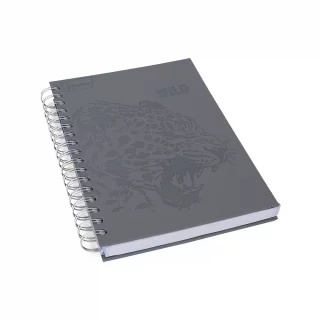 Cuaderno Argollado tapa dura  mediano Multimateria 7M Linea Corriente Norma Cuero - Majestic Gris