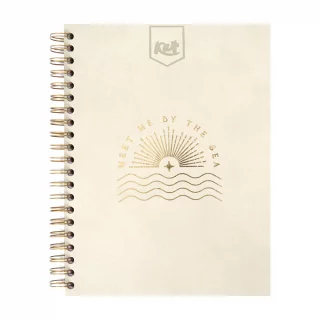 Cuaderno argollado tapa dura cuero grande 5M mixto Kiut meet me by