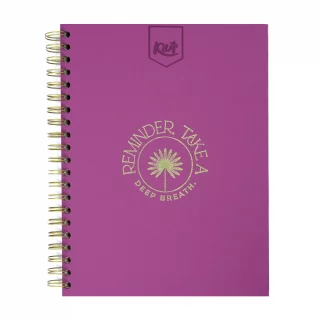 Cuaderno argollado tapa dura cuero grande 5M mixto Kiut reminder