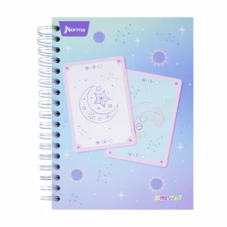 Cuaderno argollado tapa dura femenino mediano 175 hojas 7M cuadriculado X-presarte - lunas