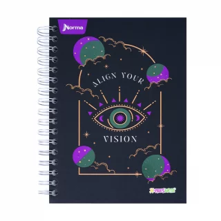 Cuaderno argollado tapa dura femenino mediano 175 hojas 7M cuadriculado X-presarte - vision