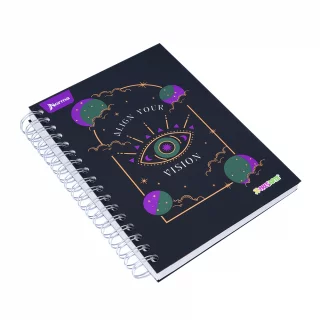 Cuaderno argollado tapa dura femenino mediano 175 hojas 7M cuadriculado X-presarte - vision