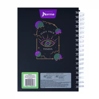 Cuaderno argollado tapa dura femenino mediano 175 hojas 7M cuadriculado X-presarte - vision