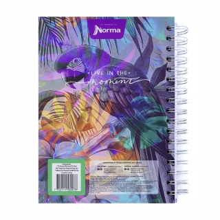 Cuaderno argollado tapa dura femenino mediano 7M cuadriculado X-presarte - live in the moment