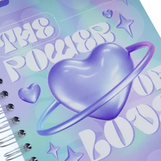 Cuaderno argollado tapa dura femenino mediano 7M cuadriculado X-presarte - the power of love
