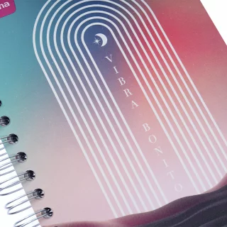 Cuaderno argollado tapa dura femenino mediano 7M cuadriculado X-presarte - vibra bonito