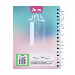 Cuaderno argollado tapa dura femenino mediano 7M cuadriculado X-presarte - vibra bonito