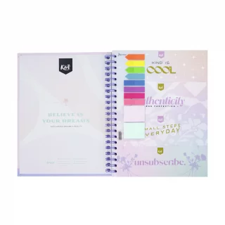 Cuaderno argollado tapa dura grande 5 Materias cuadriculado Kiut my soul speaks