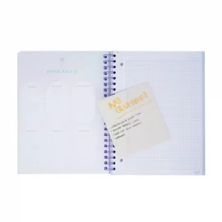 Cuaderno argollado tapa dura grande 5 Materias cuadriculado Kiut my soul speaks