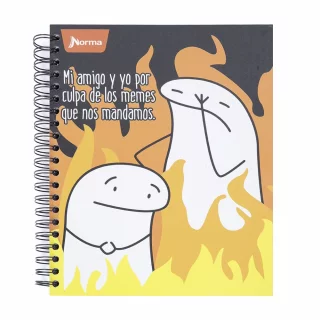 Cuaderno Argollado tapa dura grande 7 materias Cuadriculado Memes - Culpa