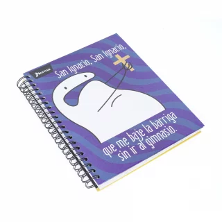Cuaderno Argollado tapa dura grande 7 materias Cuadriculado Memes - Gimnasio