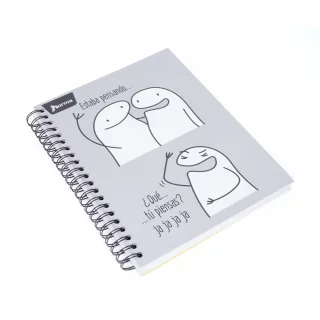 Cuaderno Argollado tapa dura grande 7 materias Cuadriculado Memes - Pensando