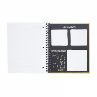 Cuaderno Argollado tapa dura grande 7 materias Cuadriculado Memes - Pensando