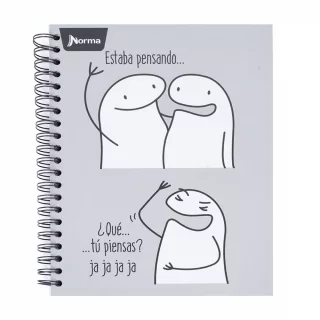 Cuaderno Argollado tapa dura grande 7 materias Cuadriculado Memes - Pensando