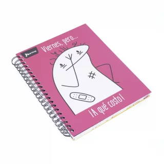 Cuaderno Argollado tapa dura grande 7 materias Cuadriculado Memes - Viernes