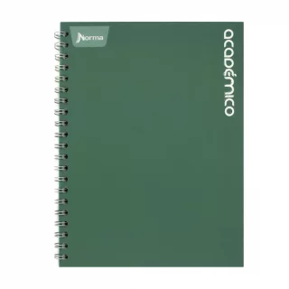 Cuaderno Argollado Tapa Dura Grande 80 Hojas Cuadriculado Academico - Verde Oscuro