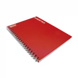 Cuaderno Argollado Tapa Dura Grande 80 Hojas Cuadriculado Academico Rojo