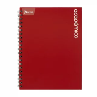 Cuaderno Argollado Tapa Dura Grande 80 Hojas Cuadriculado Academico Rojo