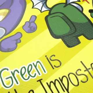 Cuaderno Argollado Tapa Dura Grande 80 Hojas Cuadriculado Among Us - Green Is The Impostor