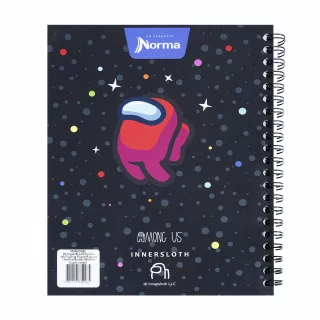 Cuaderno Argollado tapa dura grande 80 Hojas Cuadriculado Among Us - Impostor Rojo