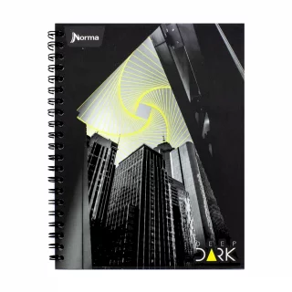 Cuaderno Argollado Tapa Dura Grande 80 Hojas Cuadriculado Deep Dark Edificios