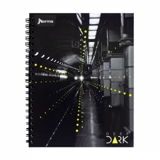 Cuaderno Argollado Tapa Dura Grande 80 Hojas Cuadriculado Deep Dark Metro
