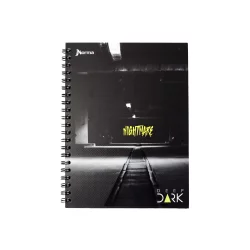 Cuaderno Argollado Tapa Dura Grande 80 Hojas Cuadriculado Deep Dark Nightmare