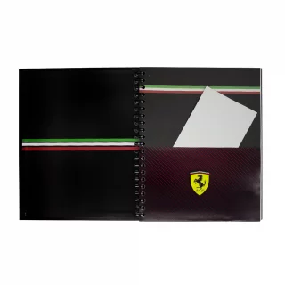 Cuaderno Argollado Tapa Dura Grande 80 Hojas Cuadriculado Ferrari - 458 Blanco