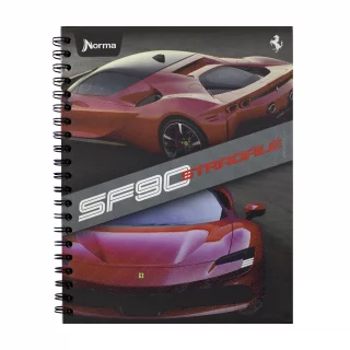 Cuaderno Argollado Tapa Dura Grande 80 Hojas Cuadriculado Ferrari - Sf90 Stradale